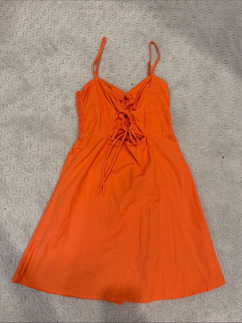 Billabong Size Small Orange Tie-Front Spaghetti Strap Dress